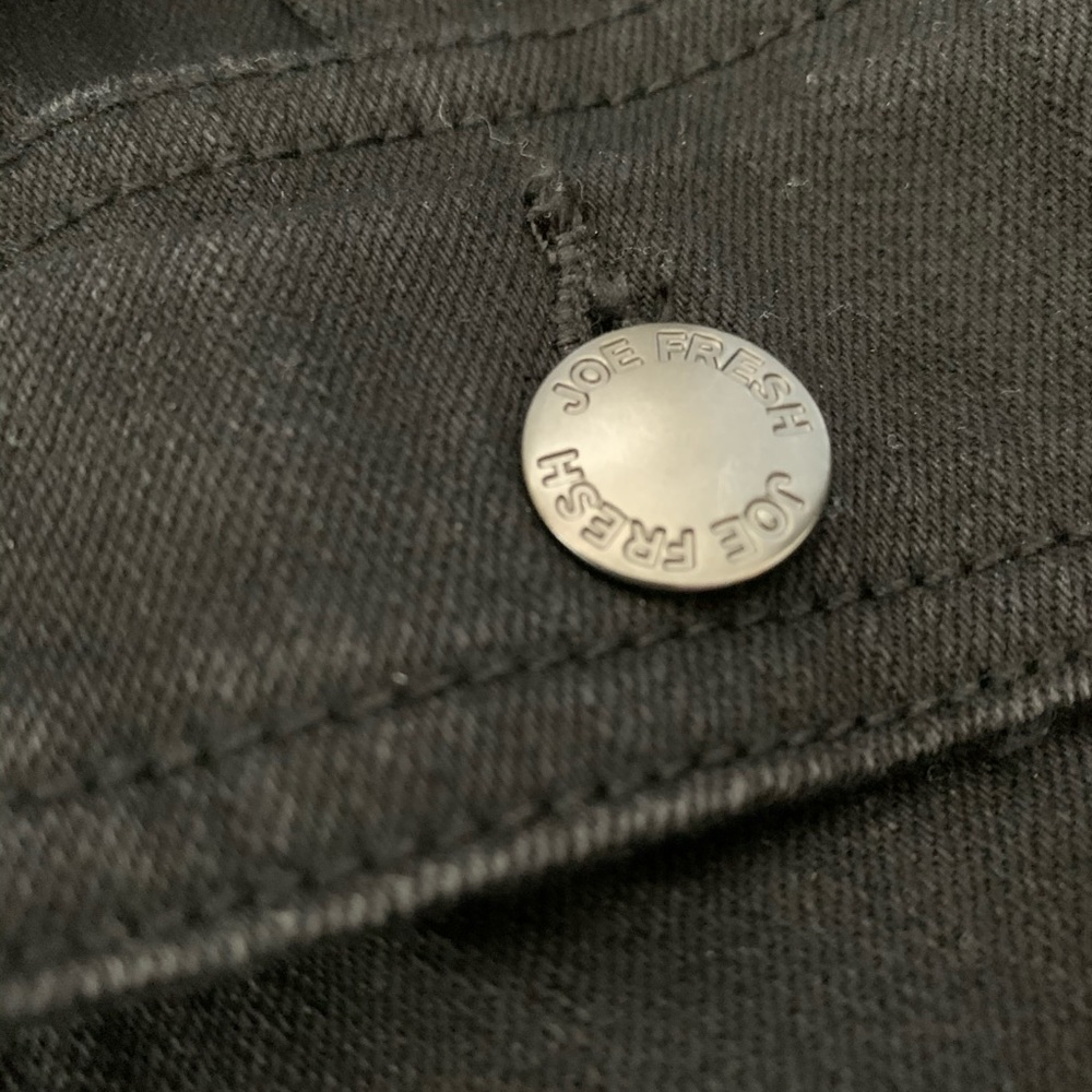 Denim Jean jacket black with Sherpa neck trim - Picture 2 of 3